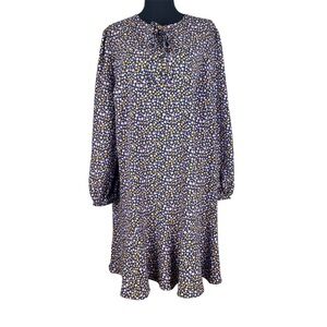 Draper‎ James Navy Floral Tie Neck Dress Size 1X